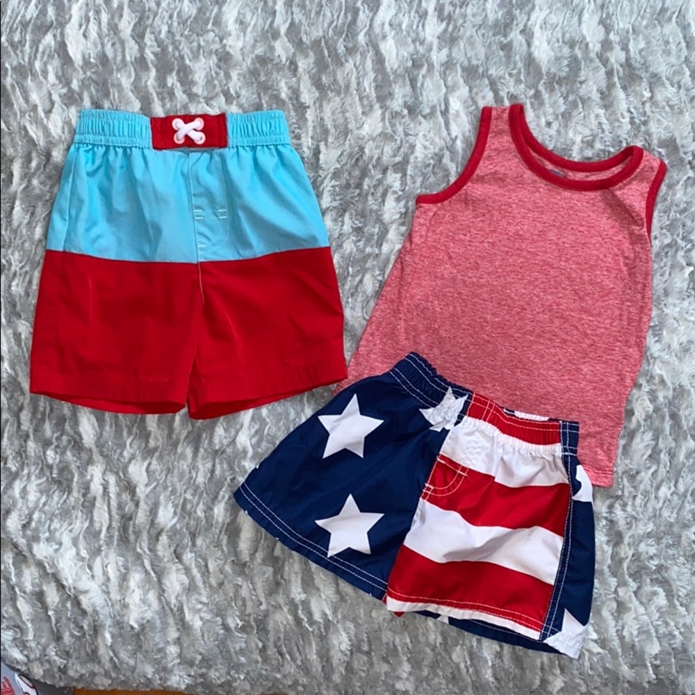 Swim trunks and tank